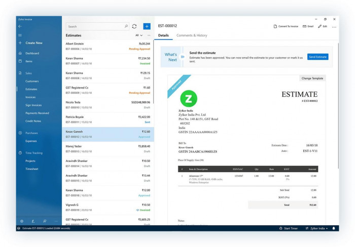 Invoicing software for windows | Zoho Invoice