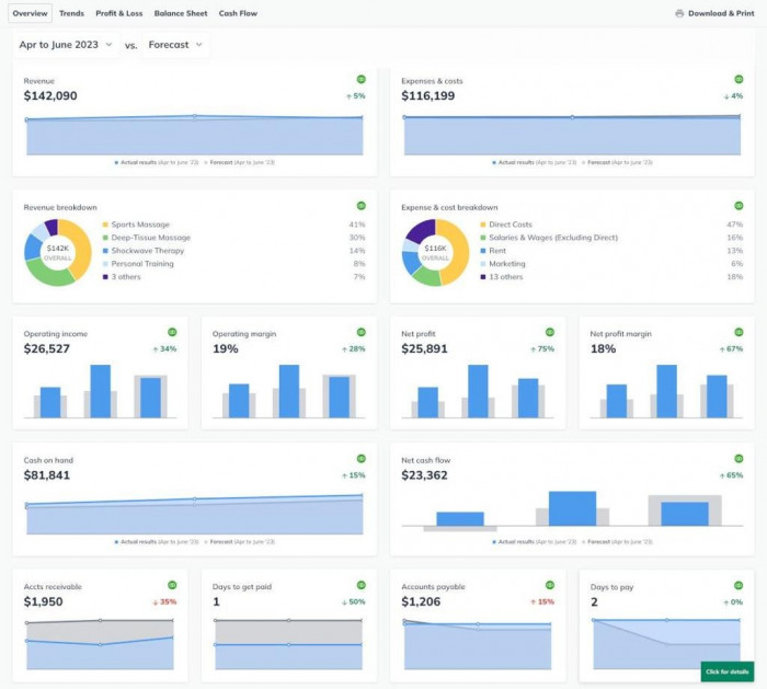 Business Performance Dashboard | Financial Performance Dashboard | LivePlan